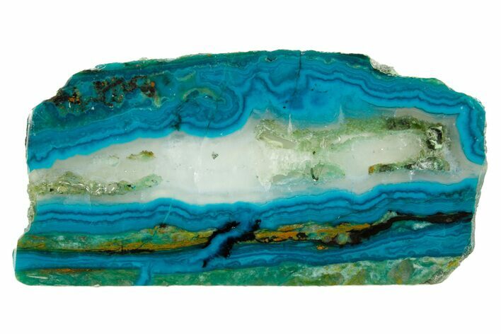 Polished Banded Chrysocolla Slice - Bagdad Mine, Arizona #378930